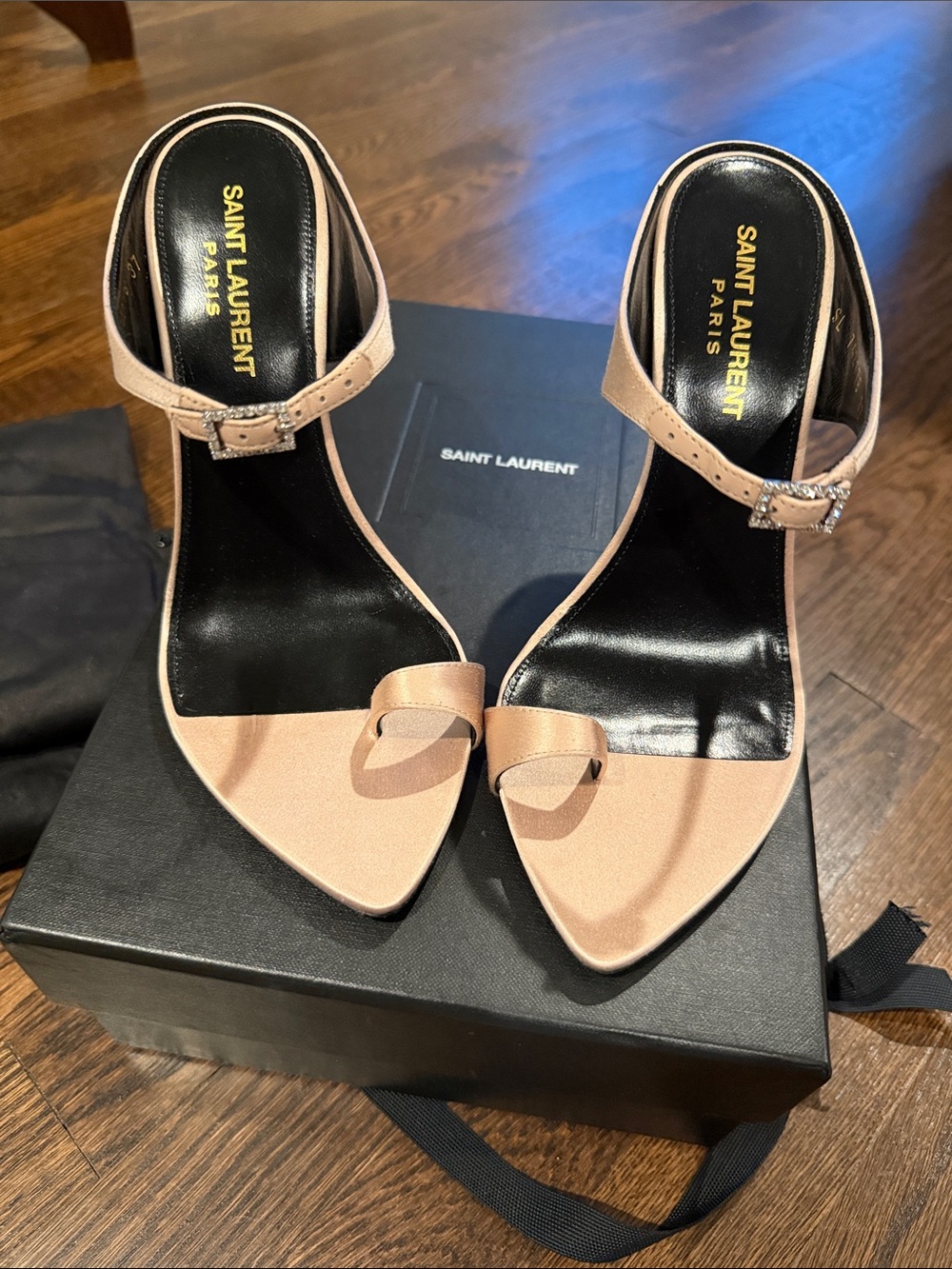 Saint Laurent Nude Mule Pointed Toe Heel